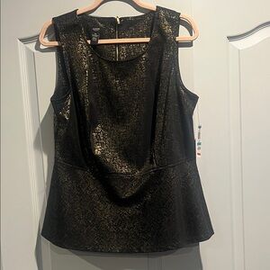 Alfani Black and Gold Sleeveless Blouse
